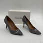 NIB Womens Greta Gray Patent Leather Pointed Toe Slip-On Pump Heels Sz 10 M image number 1