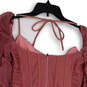 NWT Womens Pink Corset Spaghetti Strap Back Zip Cropped Top Size Medium image number 4