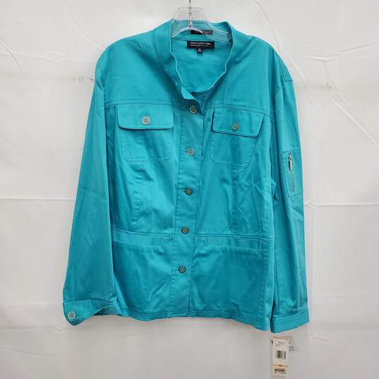 NWT Jones New York WM's Signature Turquoise Jacket Size 2X image number 1