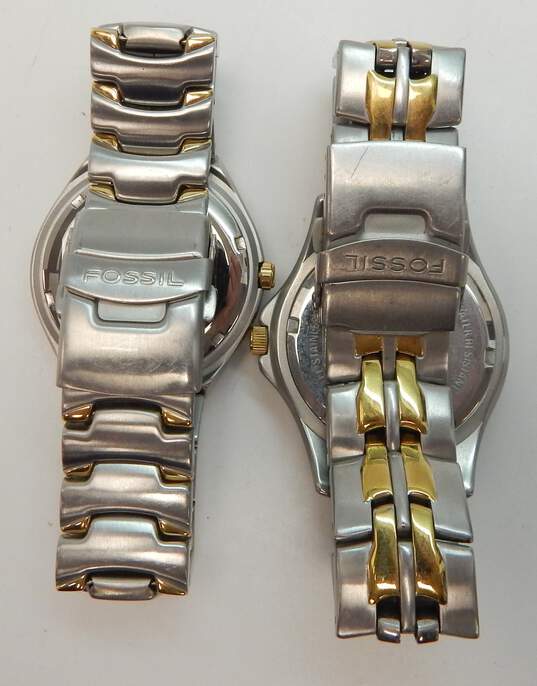Fossil Blue SS Two Tone Chrono BQ-9094 & 9183 Watches 283.5g image number 6