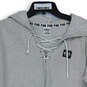 Womens Gray Long Sleeve Drawstring Logo Pullover Hoodie Size Small image number 3