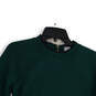 Womens Green Crew Neck Back Zip Long Sleeve Pullover Sweatshirt Size Medium image number 3