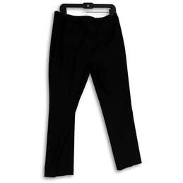 Womens Black Flat Front Pockets Stretch Straight Leg Dress Pants Size 10 alternative image