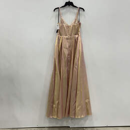 NWT Womens Pink Pleated V-Neck Spaghetti Strap Long Maxi Dress Size 7 alternative image