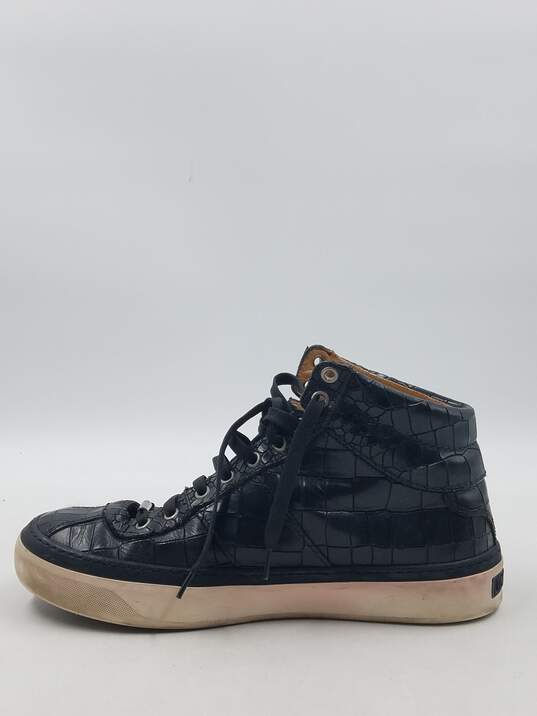Authentic Jimmy Choo Black Croc Mid Sneaker M 7 image number 2