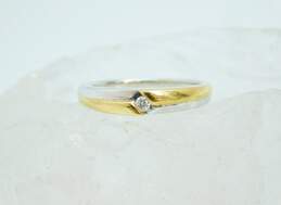 14k Yellow & White Gold 0.03CT Diamond Ring 2.5g