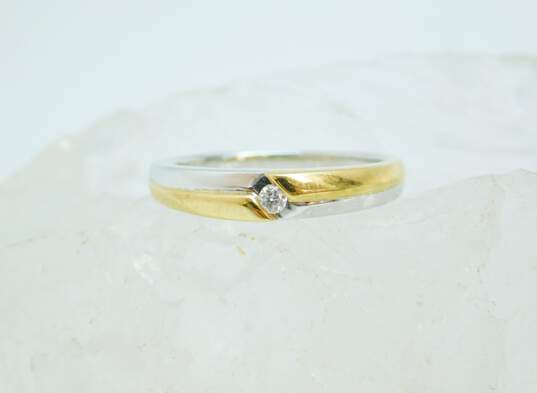 14k Yellow & White Gold 0.03CT Diamond Ring 2.5g image number 1