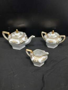 Vintage Noritake Gold And White Tea Set (Tea Pot, Cream, And Sugar) alternative image
