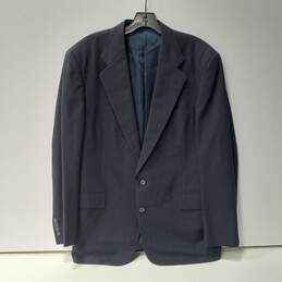 Club Room Men's Navy Blue Wool Two Button Suit Jacket Size 44R