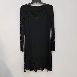 Womens Black Long Sleeve Boat Neck Pullover Sheath Dress Size 6 alternative image