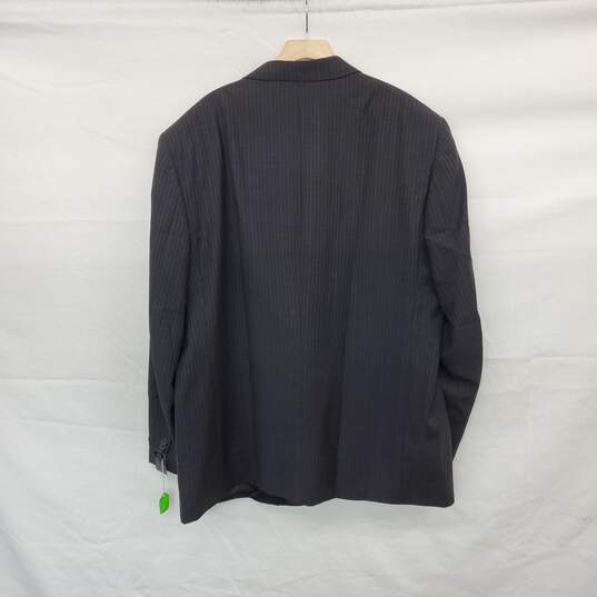 Firado Dark Gray Wool Pin Stripe Patterned Blazer Jacket MN Size L 48 NWT image number 2