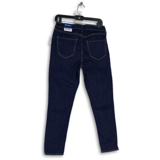 NWT Old Navy Womens Blue Denim Dark Wash Super Skinny Leg Jeans Size 8 image number 2
