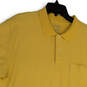 Mens Yellow Cotton Regular Fit Short Sleeve Collared Polo Shirt Size Large image number 3