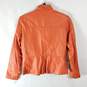 Standard Oil Women Orange Leather Jacket S image number 4