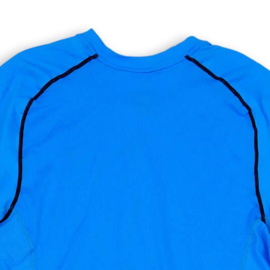 Mens Blue Stretch Dri Fit Short Sleeve Crew Neck Pullover T-Shirt Size L image number 4
