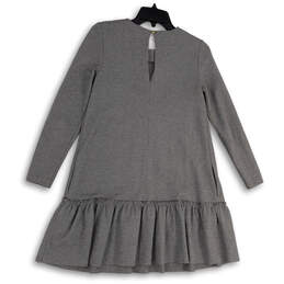 Womens Gray Crew Neck 3/4 Sleeve Ruffle Hem Pullover A-Line Dress Size 0 alternative image