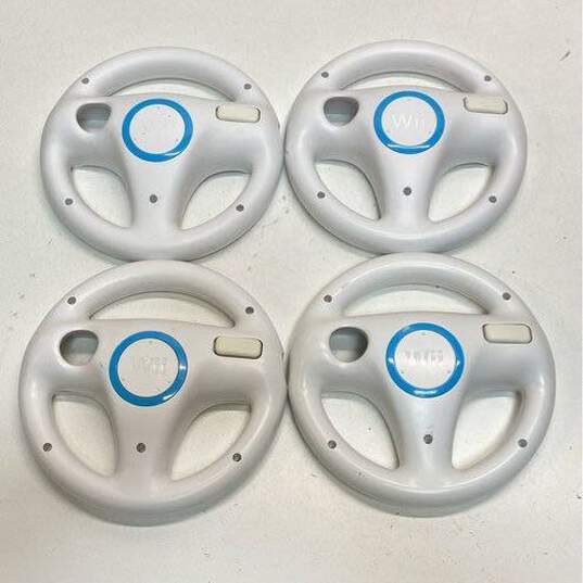 Nintendo Wii Steering Wheels - Lot of 4, white image number 2