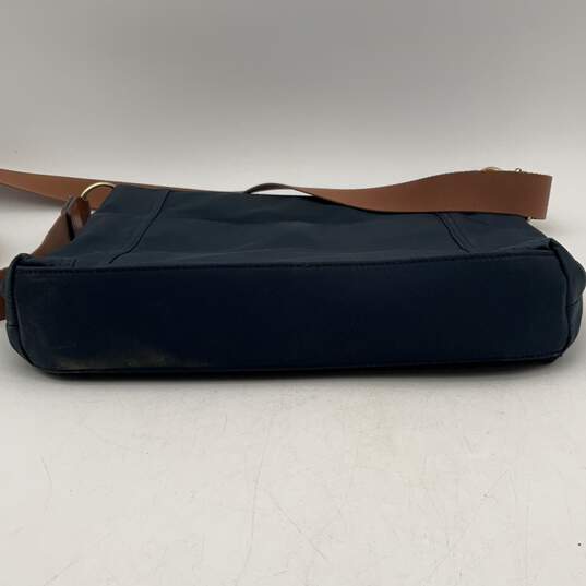 Calvin Klein Womens Navy Blue Brown Adjustable Strap Zipper Crossbody Bag Purse image number 2