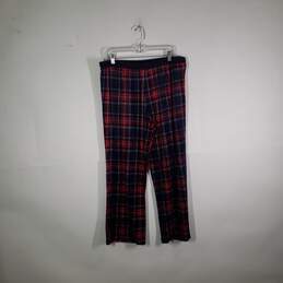 Womens Plaid Slash Pockets Drawstring Waist Straight Leg Pajama Pants Size L alternative image