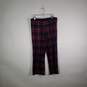 Womens Plaid Slash Pockets Drawstring Waist Straight Leg Pajama Pants Size L image number 2