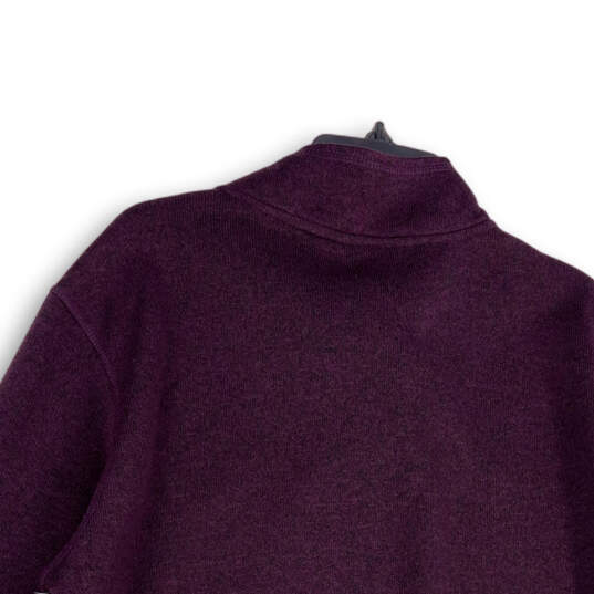 NWT Mens Purple 1/4 Zip Mock Neck Long Sleeve Pullover Sweater Size XL image number 4