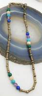 Carolyn Pollack Relios 925 Southwestern Lapis Lazuli Amethyst Turquoise Malachite & Coral Ball & Bar Beaded Anklet 4.7g image number 6