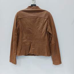 Michael Kors Women's Brown Leather Jacket Size M alternative image
