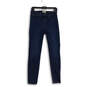 Womens Blue Denim Dark Wash 5-Pocket Design Skinny Leg Jeans Size 27 image number 1