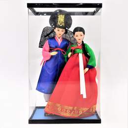 Vintage Xu's Workshop Dolls Figurines w/ Display Case