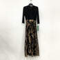 NWT Womens Black Brown 3/4 Sleeve V-Neck Back Zip Wrap Dress Size 4 image number 1
