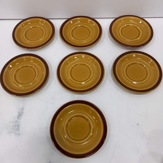 Set of Brown Crest-Stone Clover Cups, Saucer and Other Dishes image number 2