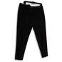 Womens Black White Pinstripe Straight Leg Casual Dress Pants Size 14 image number 1