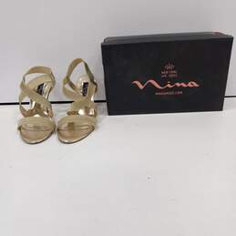 Nina Shoes Women's Valonia Platino Strappy Heels Size 6.5