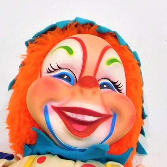 Vintage Rushton Rubber Face Clown Stuffed Plush Doll image number 3