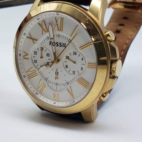 Fossil FS4767 43mm Chronograph White Dial Watch 70g image number 6