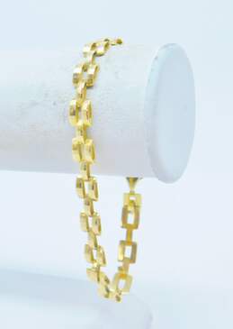 14K Gold Disco Ball Textured Panther Chain Statement Bracelet 8.8g alternative image