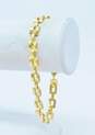 14K Gold Disco Ball Textured Panther Chain Statement Bracelet 8.8g image number 2