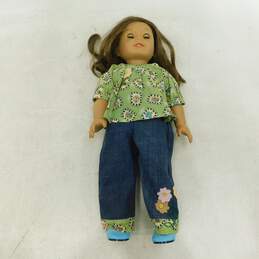 American Girl Doll Blue Eyes Brown Hair Freckles W/ Clothing Shoes alternative image