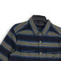 Mens Blue Brown Spread Collar Long Sleeve Flap Pocket Button-Up Shirt Sz M image number 3