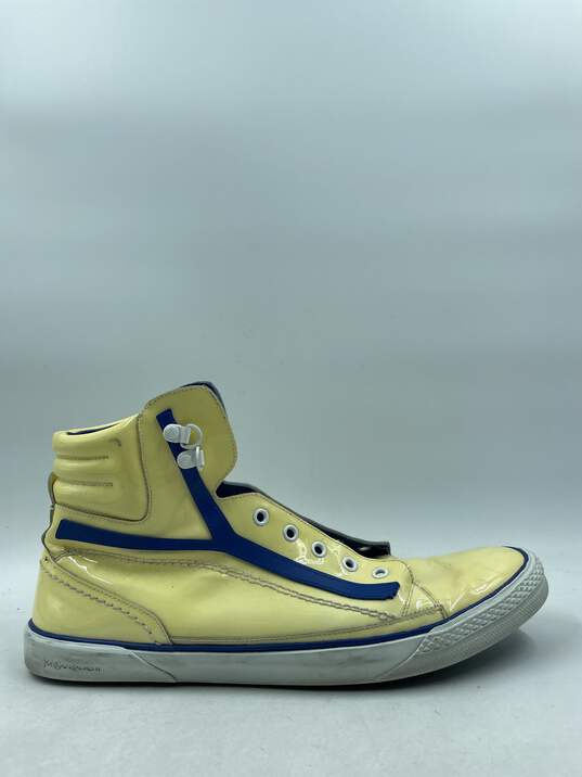 Authentic YSL Vtg Yellow Patent Hi-Tops M 10 image number 1