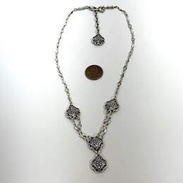 Designer Brighton Silver-Tone Lariat Link Chain Necklace With Dust Bag alternative image