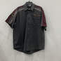Mens Gray Red Spread Collar Short Sleeve Button-Up Shirt Size XL image number 1