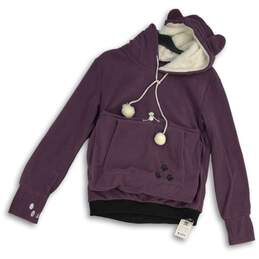 NWT ALYC Womens Purple Pet Pouch Long Sleeve Drawstring Pullover Hoodie Size M