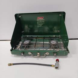 Vintage Green Coleman Propane Camp Stove In Built In Case alternative image
