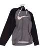 Mens Gray Dri Fit Long Sleeve Pockets Pullover Hoodie Size Medium image number 1