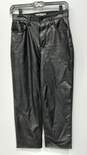 Women's Black Leather Pants Size S image number 1
