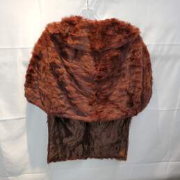 Nelson's Brown Fur Mink Shawl No Size Tag alternative image