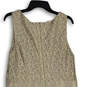 Womens Tan Printed Sleeveless Round Neck Back Zip Sheath Dress Size 14 image number 4