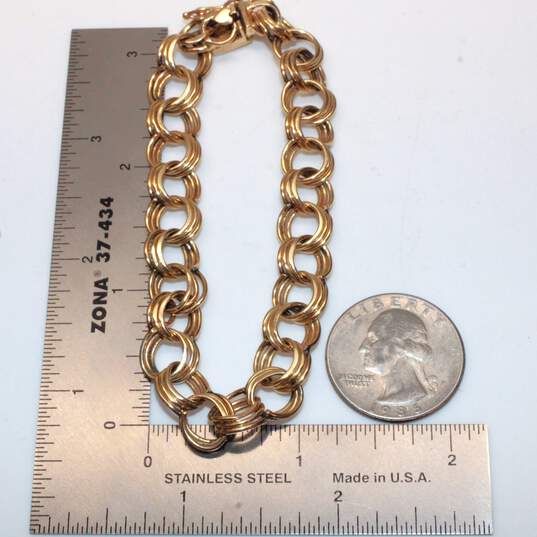 Pom 14K Yellow Gold Triple Circular Link Chain Bracelet - 19.75g image number 4