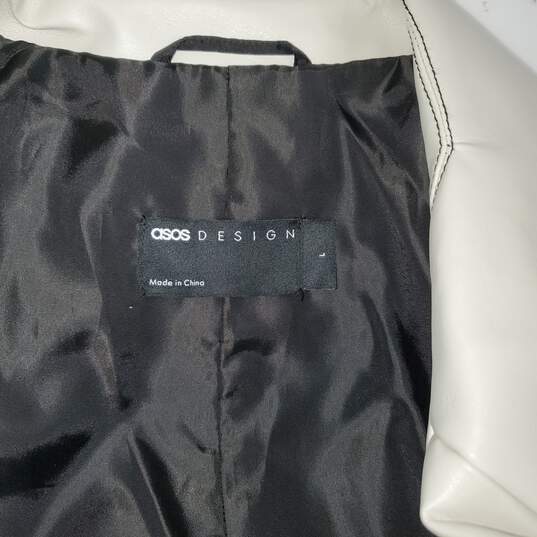 Asos Design Oversized Faux Leather Patchwork Button Up Jacket Size L image number 3
